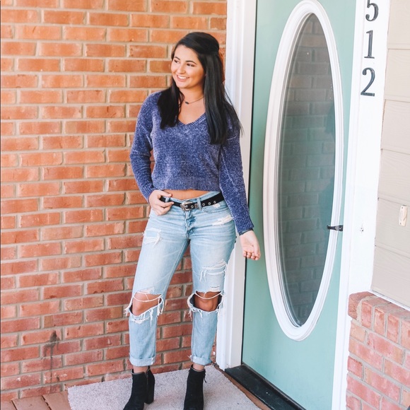 Purple cropped sweater - Picture 2 of 3